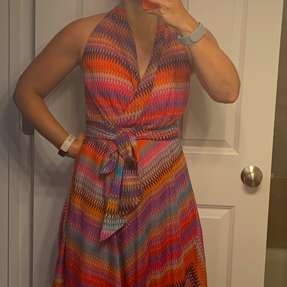 Flowy halter multicolored vacation dress - Muse for Boston Proper - Picture 10 of 10